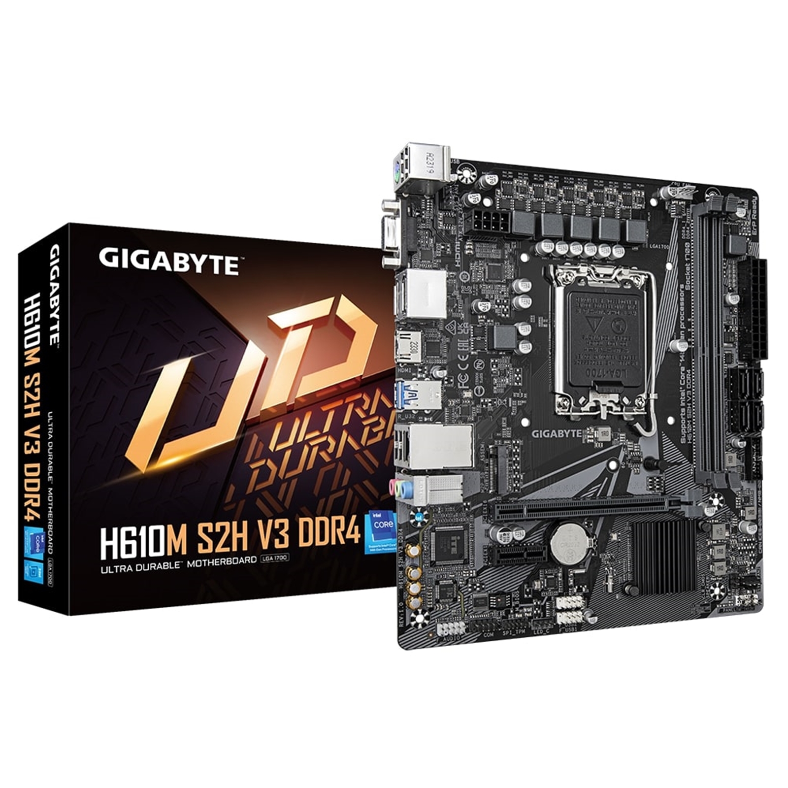 Gigabyte H610M S2H V3 DDR4 Ultra Durable Intel 1700 Socket Motherboard